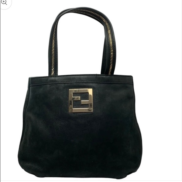 Fendi black leather tote